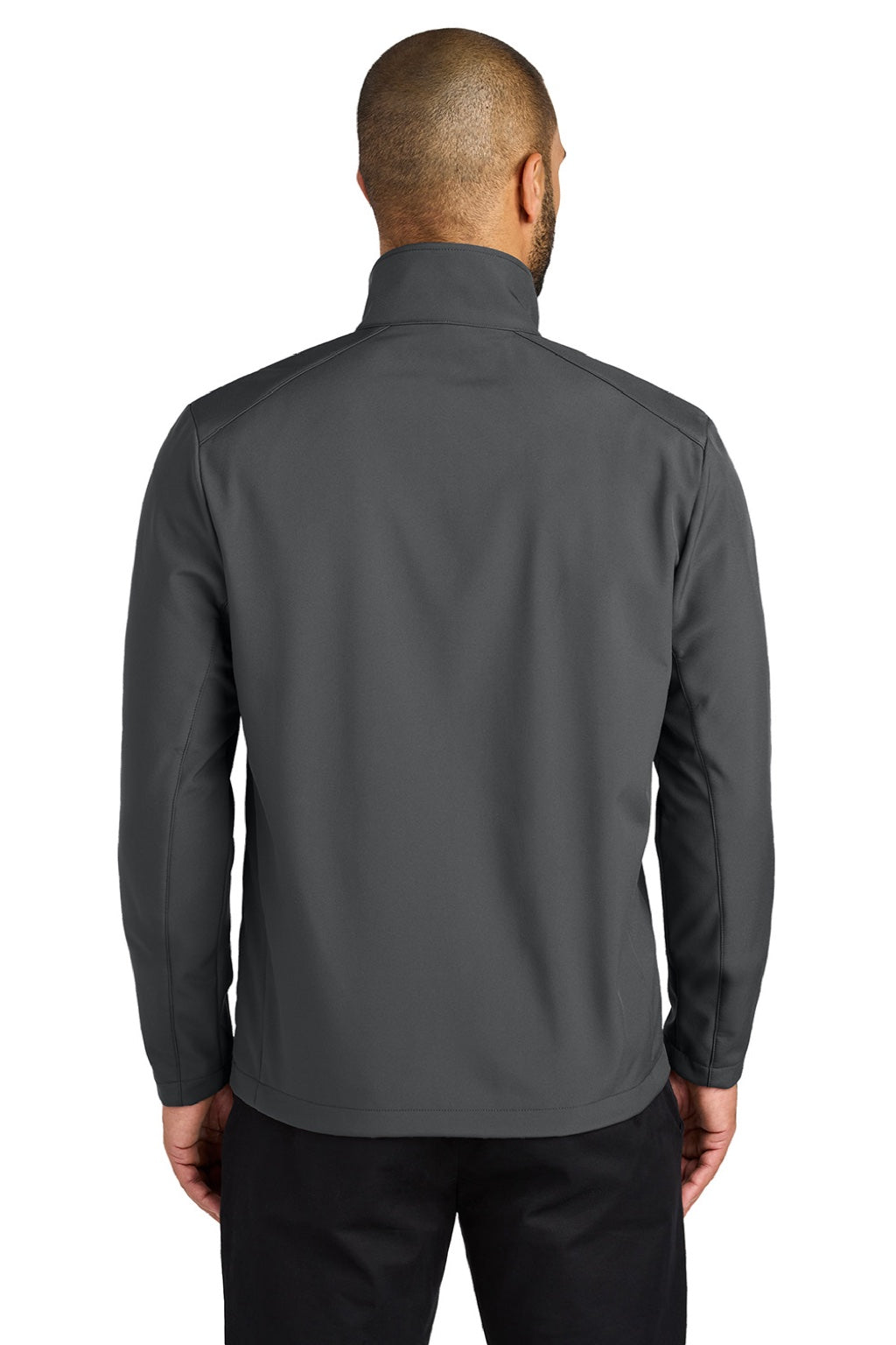 Port Authority J720 Mens C-FREE Core Water Resistant Soft Shell Full Zip Jacket Steel Grey Model Back