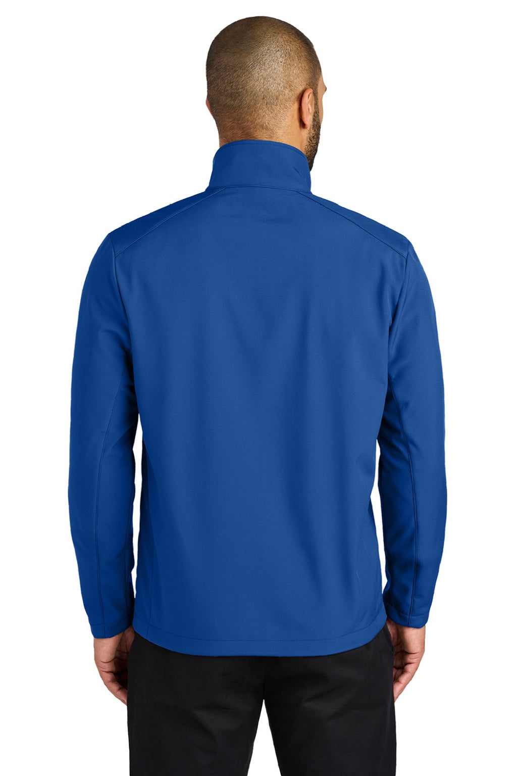 Port Authority J720 Mens C-FREE Core Water Resistant Soft Shell Full Zip Jacket True Royal Blue Model Back