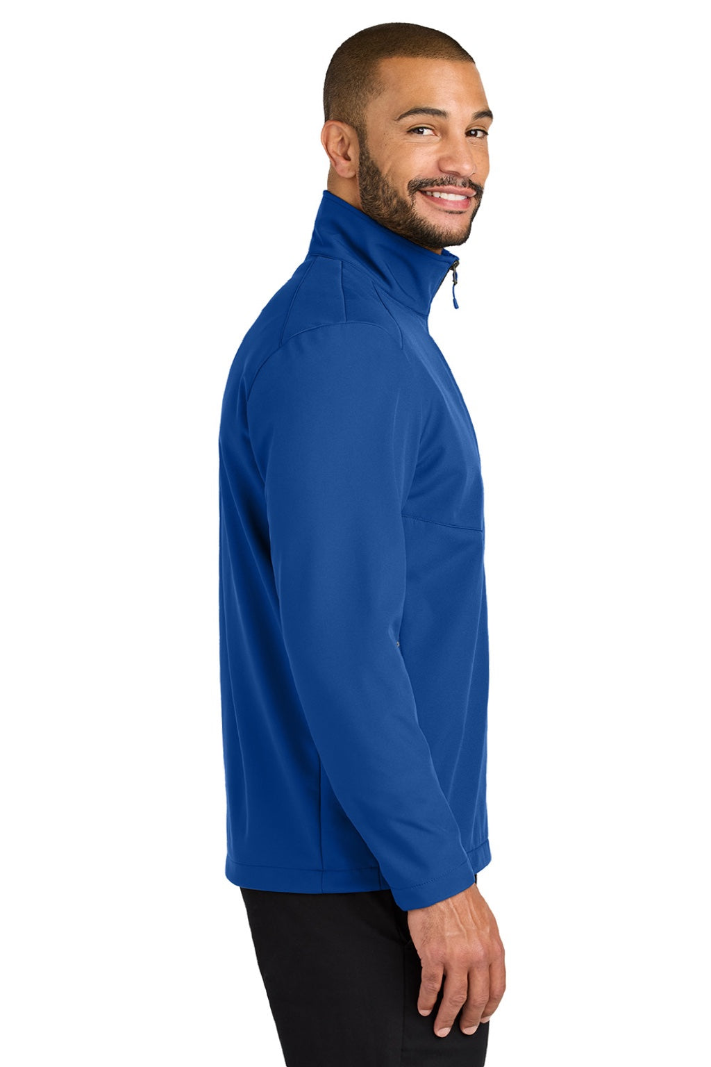Port Authority J720 Mens C-FREE Core Water Resistant Soft Shell Full Zip Jacket True Royal Blue Model Side