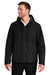 Port Authority J721 Mens Insulated Ripstop Full Zip Hooded Jacket Deep Black Model Front