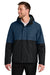 Port Authority J721 Mens Insulated Ripstop Full Zip Hooded Jacket Dress Navy Blue/Deep Black Model Front