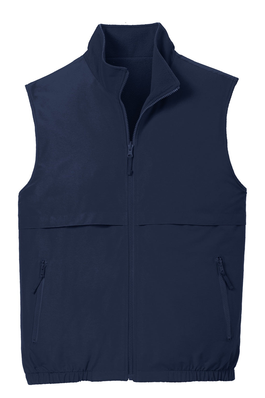 Port Authority J7490 Mens Charger Reversible Wind & Water Resistant Full Zip Vest True Navy Blue Flat Front
