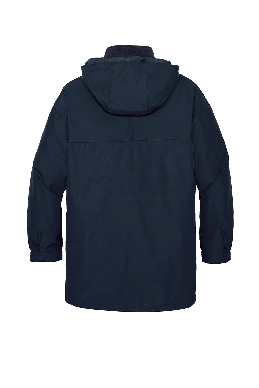 Port Authority J777 Mens 3-in-1 Wind & Water Resistant Full Zip Hooded Jacket Navy Blue Flat Back