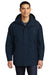 Port Authority J777 Mens 3-in-1 Wind & Water Resistant Full Zip Hooded Jacket Navy Blue Model Front