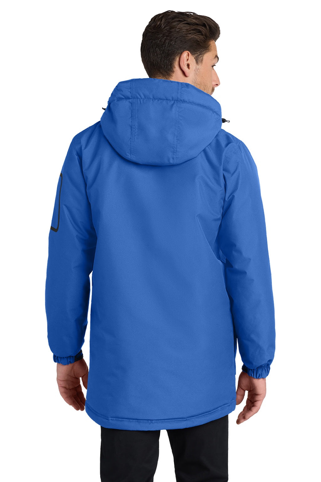 Port Authority J799 Mens Waterproof Full Zip Hooded Jacket Royal Blue Model Back