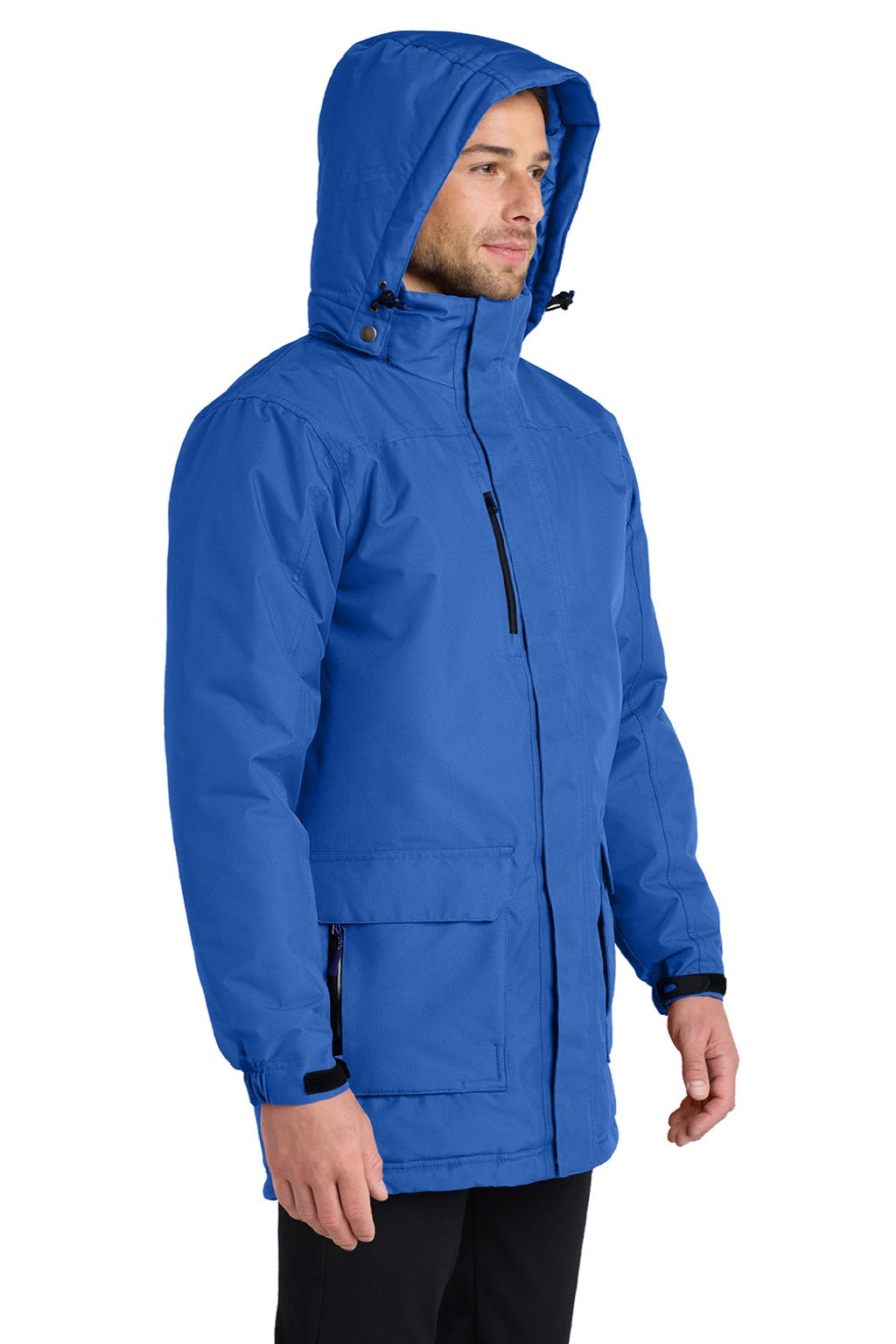 Port Authority J799 Mens Waterproof Full Zip Hooded Jacket Royal Blue Model 3q