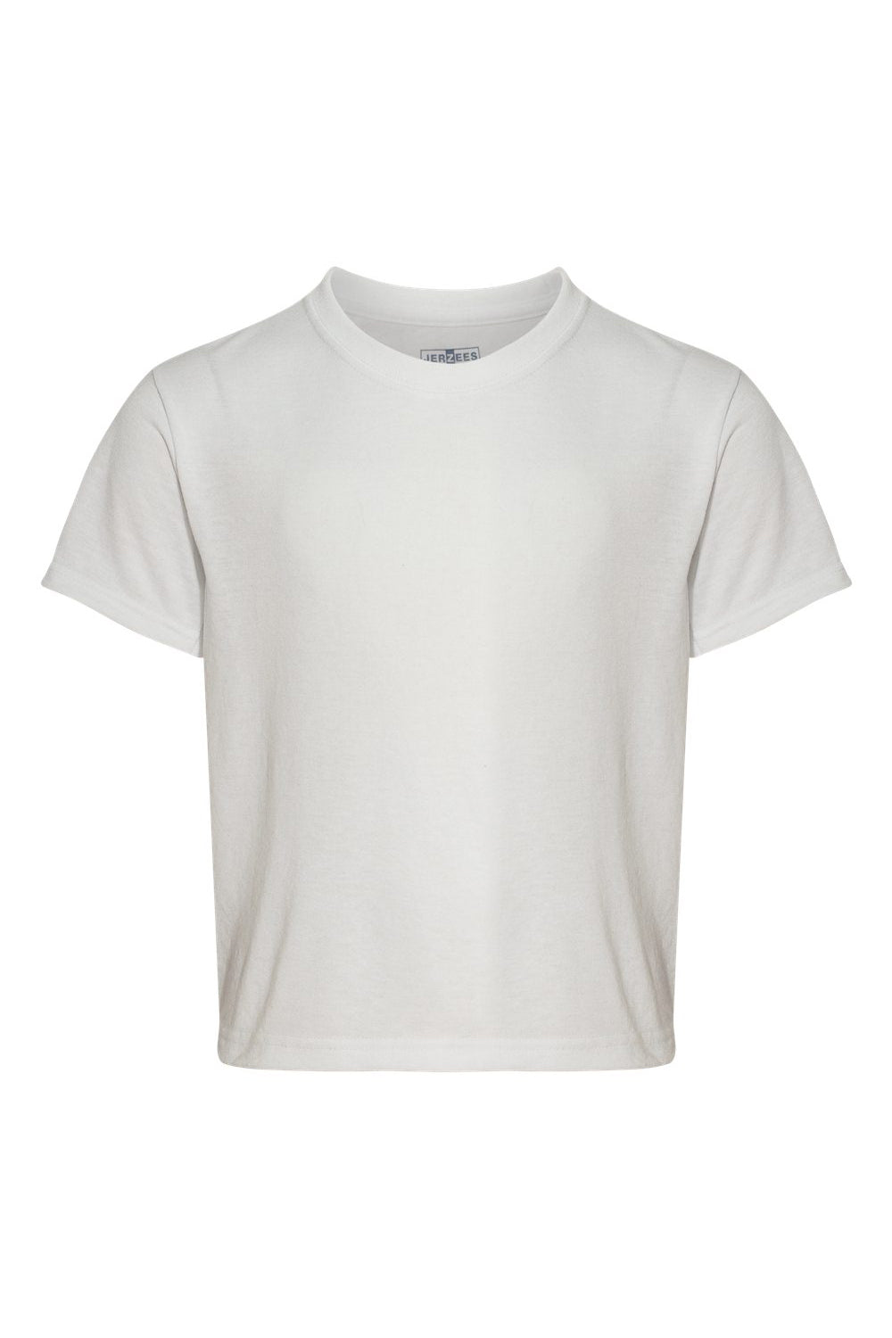 Jerzees 21B/21BR Youth Dri-Power Moisture Wicking Short Sleeve Crewneck T-Shirt White Flat Front