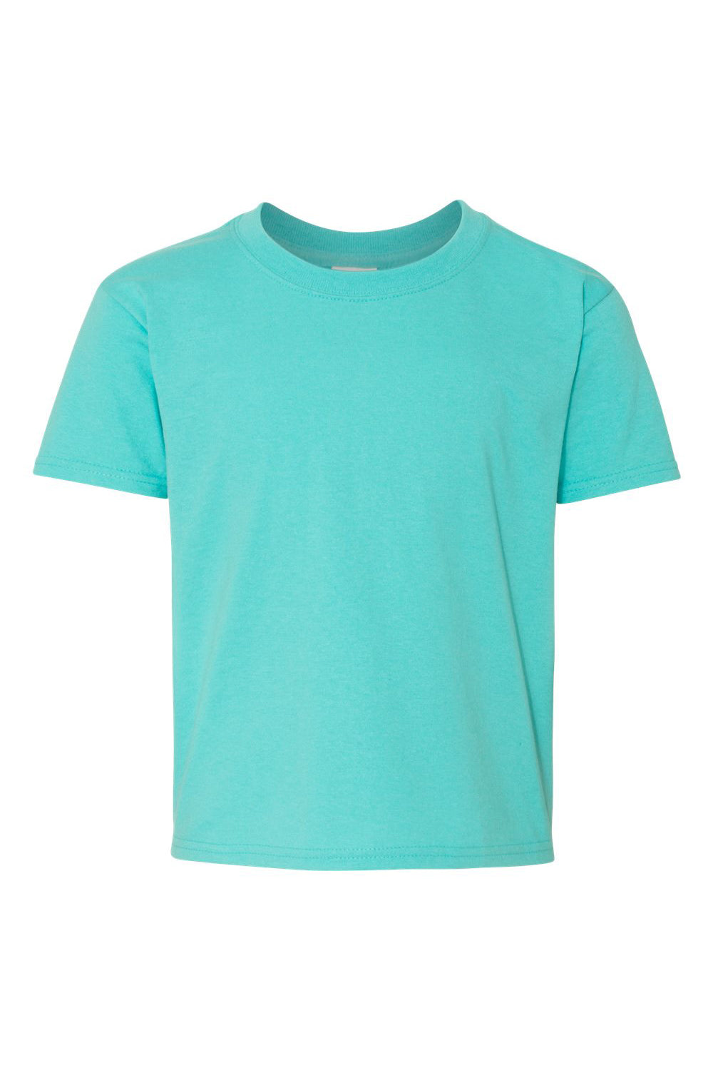 Jerzees 29B/29BR Youth Dri-Power Moisture Wicking Short Sleeve Crewneck T-Shirt Scuba Blue Flat Front
