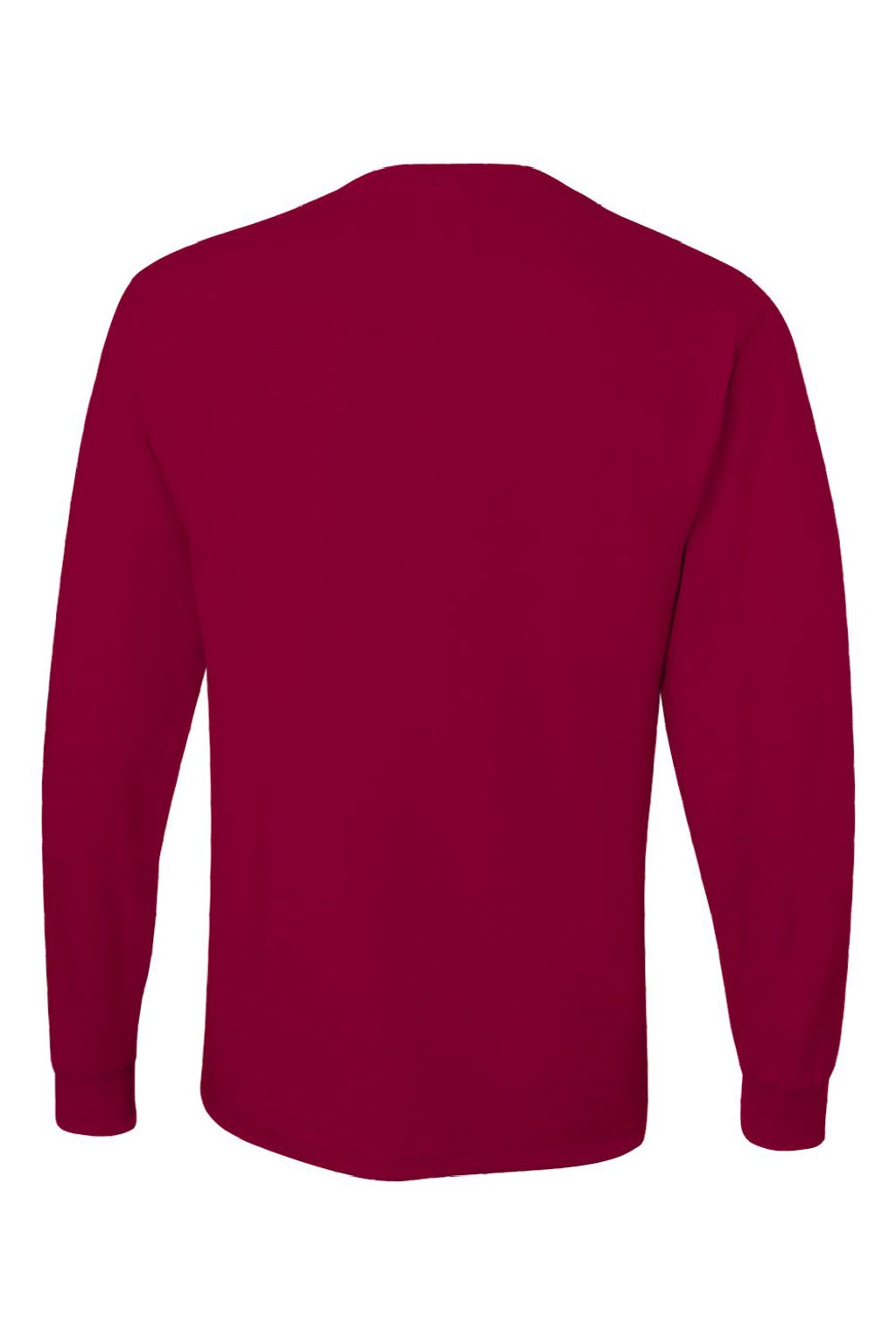 Jerzees 29LS/29LSR Mens Dri-Power Moisture Wicking Long Sleeve Crewneck T-Shirt Cardinal Red Flat Back