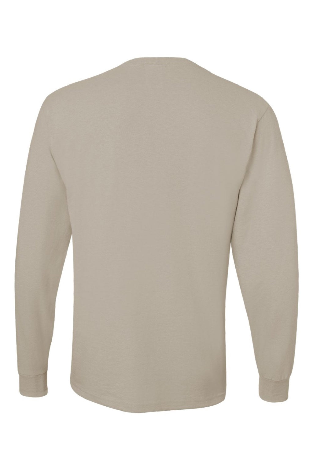 Jerzees 29LS/29LSR Mens Dri-Power Moisture Wicking Long Sleeve Crewneck T-Shirt Sandstone Brown Flat Back