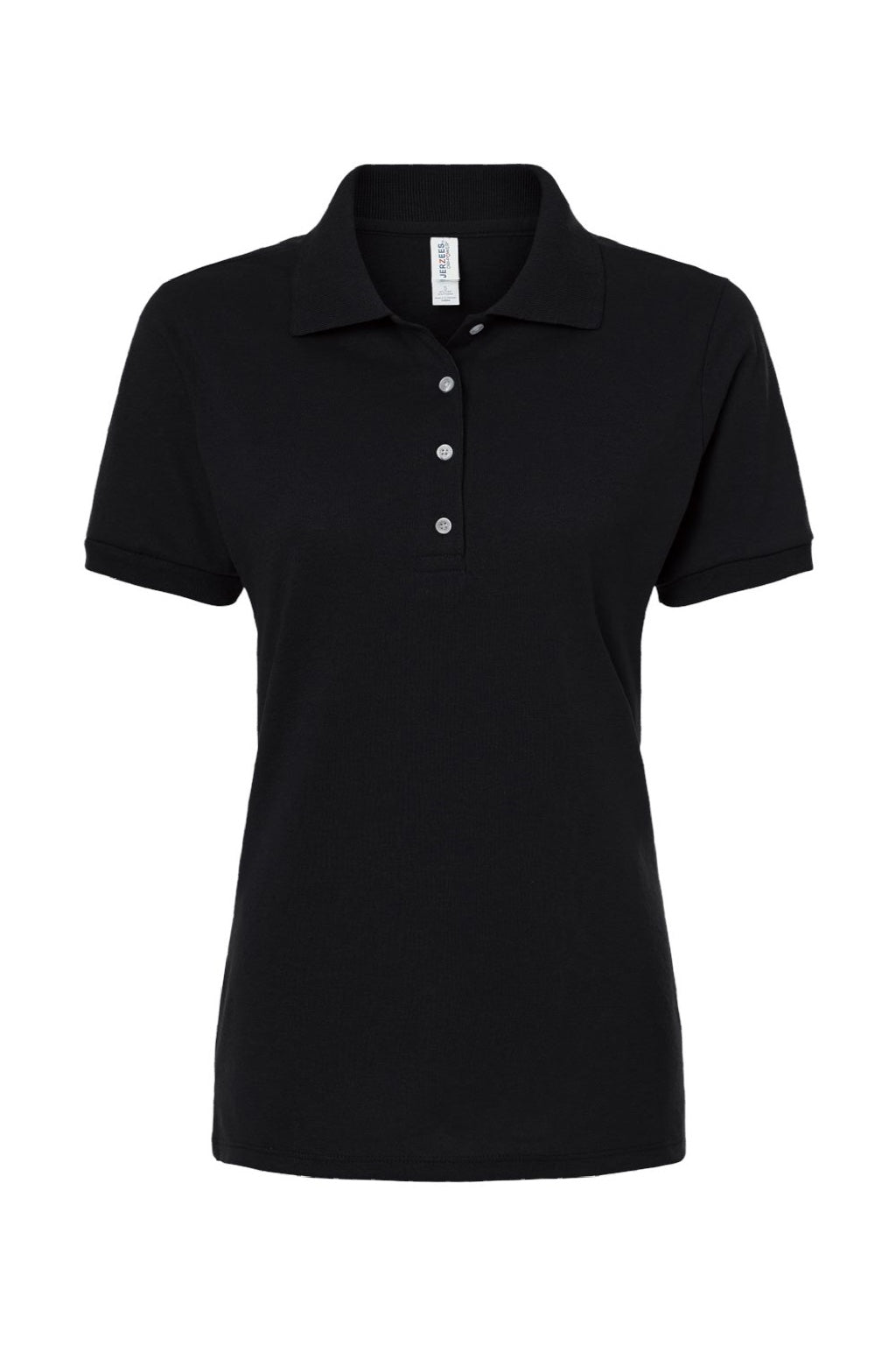 Jerzees 437WR Womens SpotShield Stain Resistant Short Sleeve Polo Shirt Black Flat Front