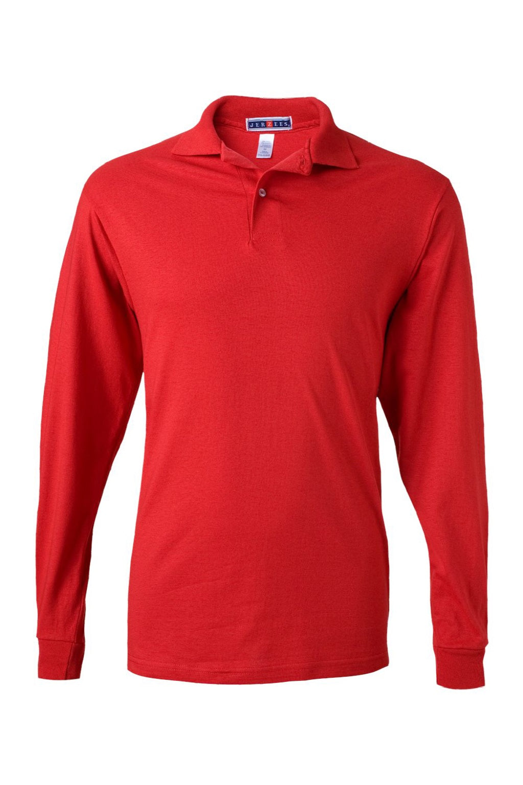 Jerzees 437LR Mens SpotShield Stain Resistant Long Sleeve Polo Shirt True Red Flat Front