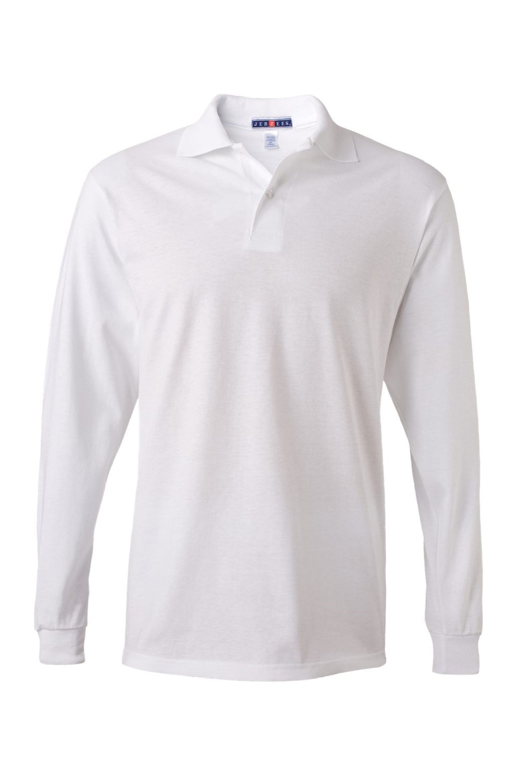 Jerzees 437LR Mens SpotShield Stain Resistant Long Sleeve Polo Shirt White Flat Front