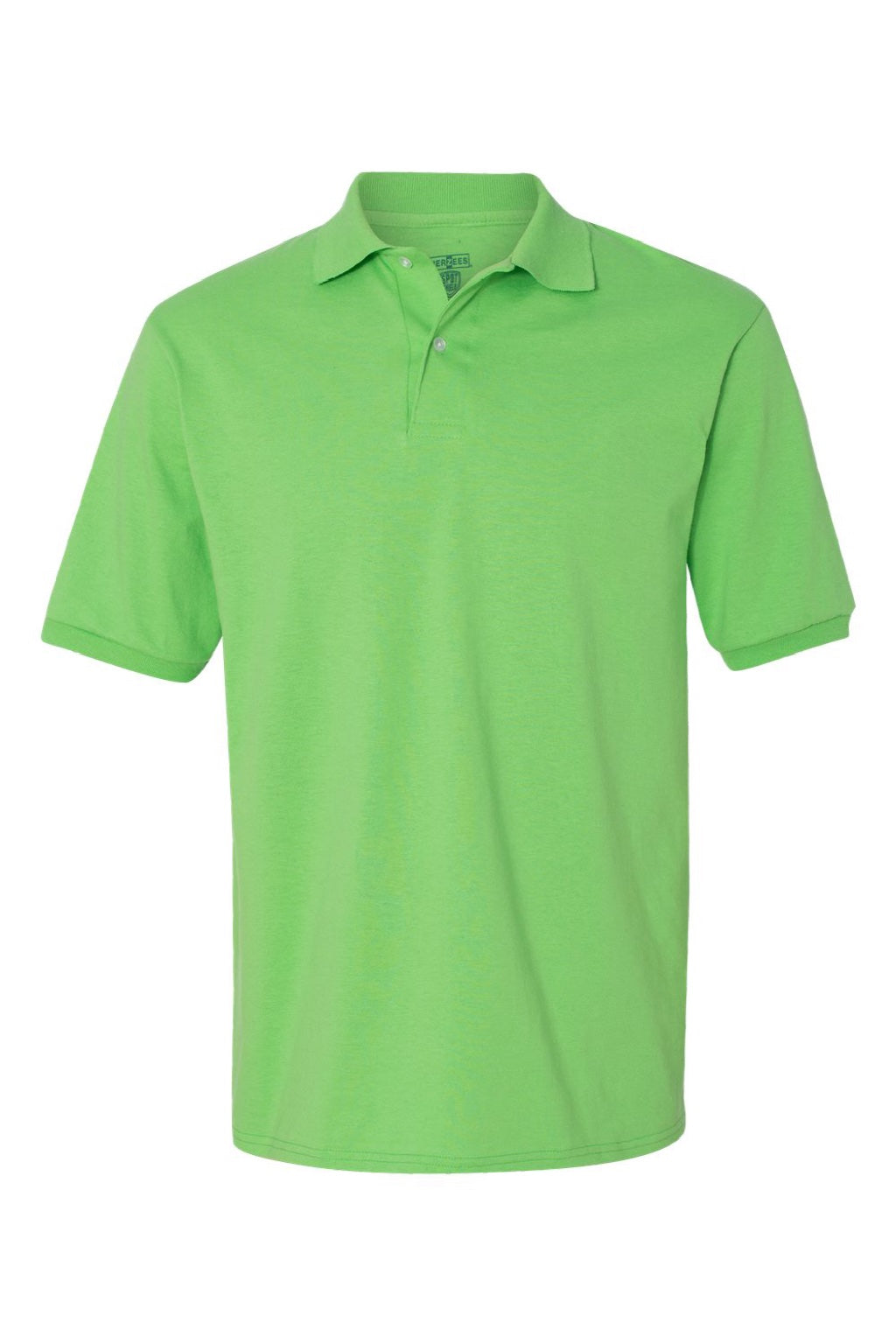 Jerzees 437M/437MSR Mens SpotShield Stain Resistant Short Sleeve Polo Shirt Kiwi Green Flat Front