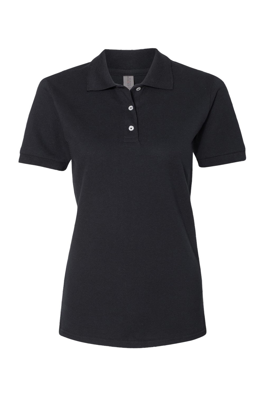 Jerzees 443W Womens Short Sleeve Polo Shirt Black Flat Front