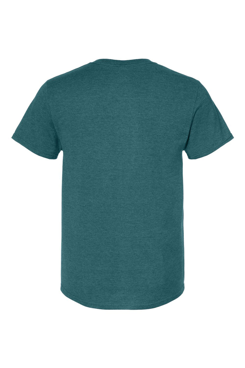 Jerzees 560MR/560M Mens Premium Blend Moisture Wicking Short Sleeve Crewneck T-Shirt Heather Digi Teal Blue Flat Back