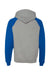 Jerzees 96CR Mens NuBlend Pill Resistant Fleece Hooded Sweatshirt Hoodie w/ Pouch Pocket Oxford Grey/Royal Blue Flat Back
