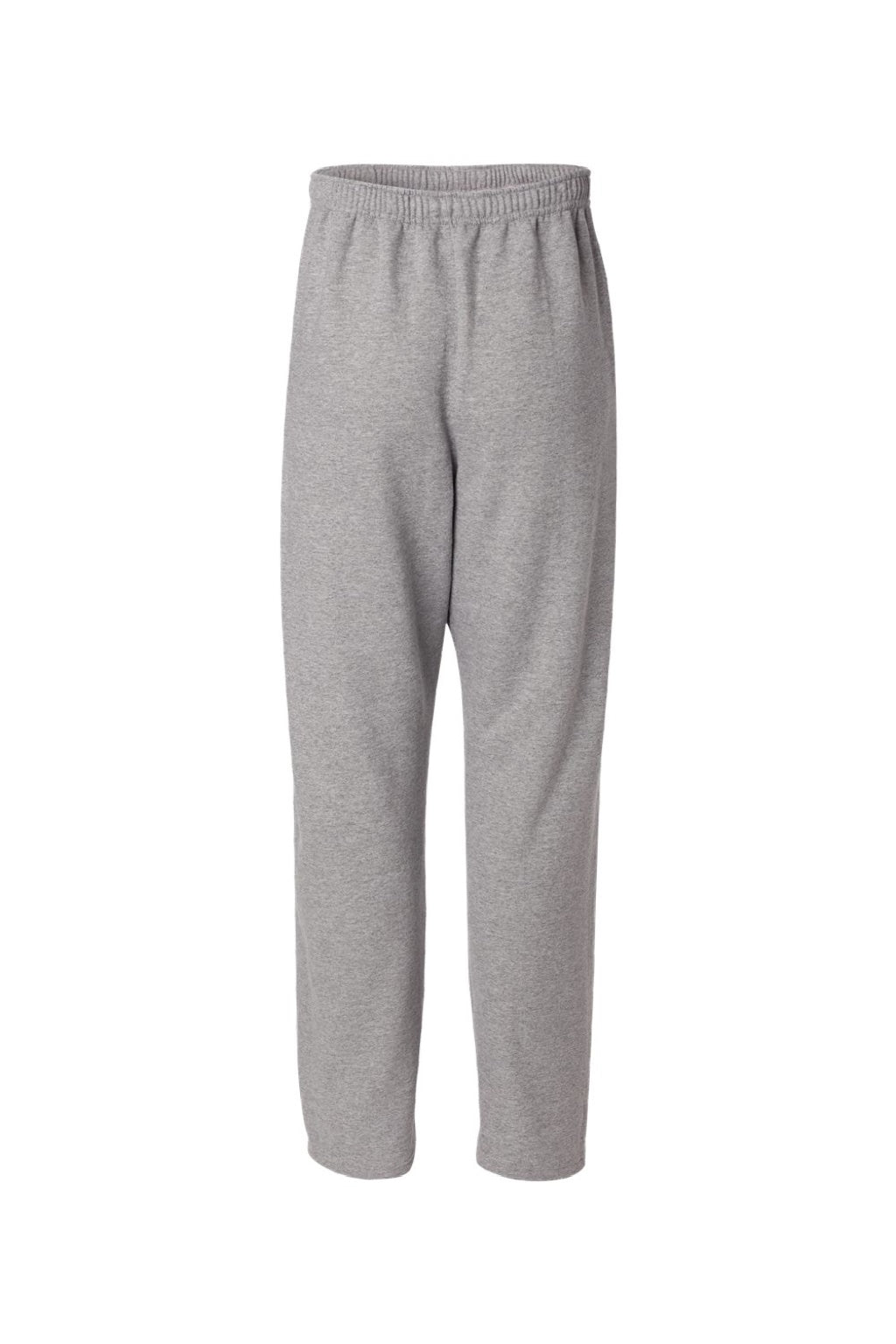 Jerzees 974M/974MPR Mens NuBlend Pill Resistant Fleece Open Bottom Sweatpants w/ Pockets Oxford Grey Flat Back