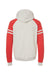 Jerzees 97CR Mens NuBlend Fleece Varsity Colorblock Hooded Sweatshirt Hoodie w/ Pouch Pocket Heather Oatmeal/Red Flat Back