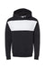Jerzees 98CR Mens NuBlend Fleece Pill Resistant Billboard Hooded Sweatshirt Hoodie w/ Pouch Pocket Black/White Flat Front