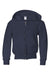 Jerzees 993B/993BR Youth NuBlend Pill Resistant Fleece Full Zip Hooded Sweatshirt Hoodie w/ Pockets Navy Blue Flat Front