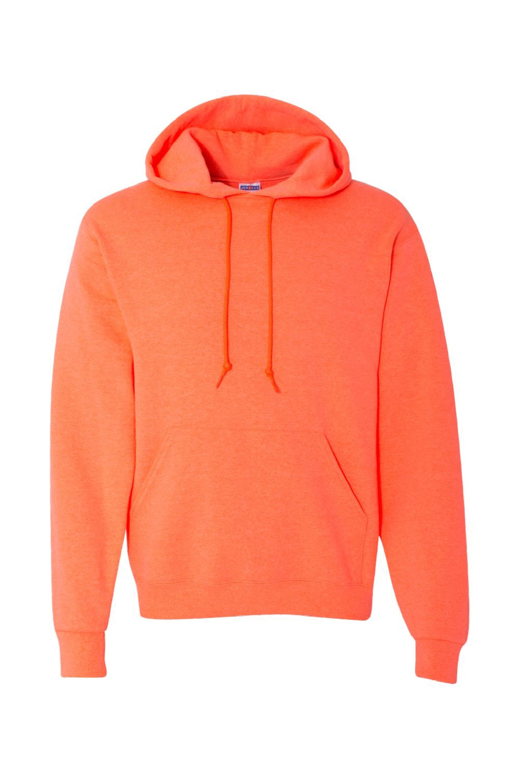 Jerzees 996M/996MR Mens NuBlend Pill Resistant Fleece Hooded Sweatshirt Hoodie w/ Pouch Pocket Heather Retro Coral Flat Front