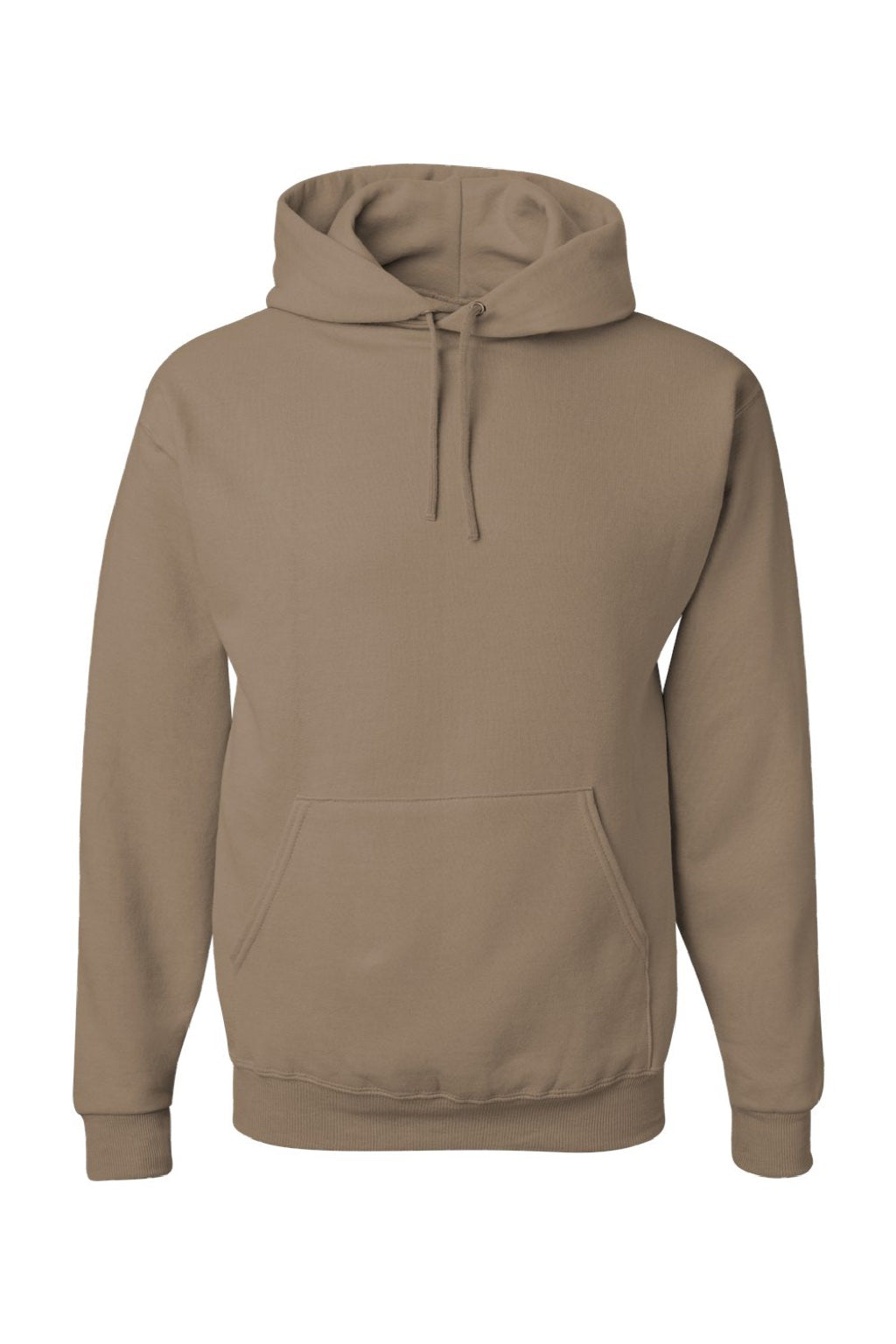 Jerzees 996M/996MR Mens NuBlend Pill Resistant Fleece Hooded Sweatshirt Hoodie w/ Pouch Pocket Safari Brown Flat Front