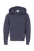 Jerzees 996Y/996YR Youth NuBlend Pill Resistant Fleece Hooded Sweatshirt Hoodie w/ Pouch Pocket Vintage Heather Navy Blue Flat Front