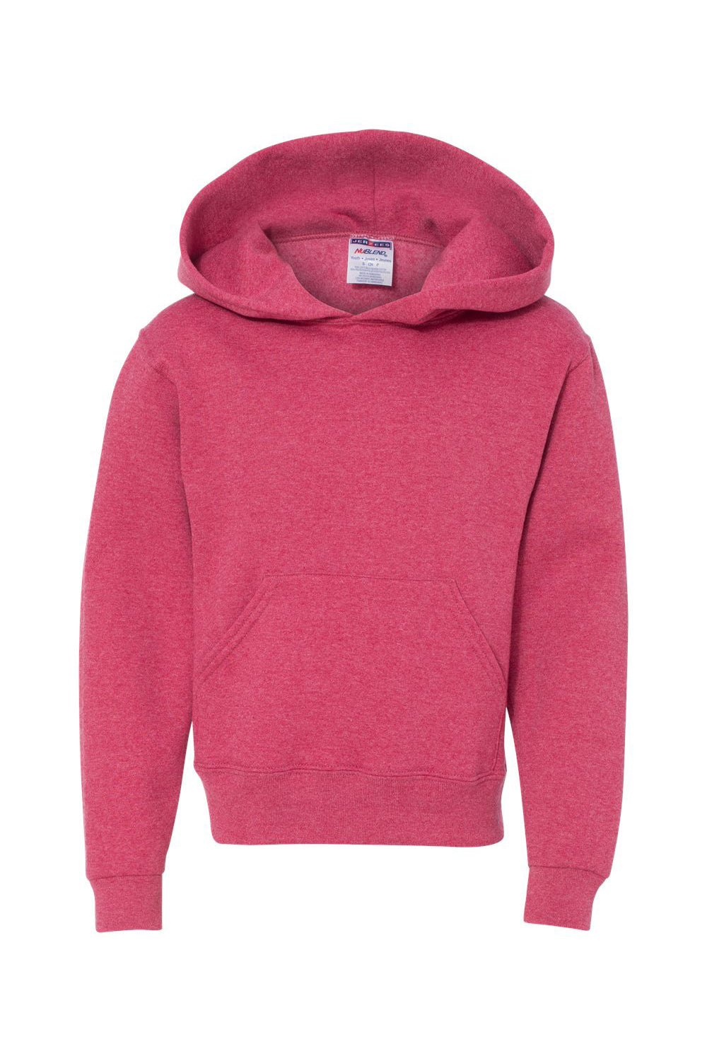 Jerzees 996Y/996YR Youth NuBlend Pill Resistant Fleece Hooded Sweatshirt Hoodie w/ Pouch Pocket Vintage Heather Red Flat Front