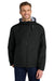 Port Authority JP56 Mens Team Wind & Water Resistant Full Zip Hooded Jacket Black Model Front