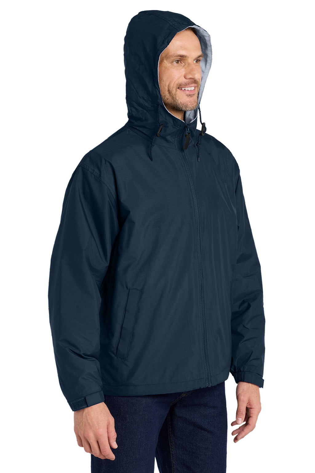 Port Authority JP56 Mens Team Wind & Water Resistant Full Zip Hooded Jacket Bright Navy Blue Model 3q