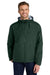 Port Authority JP56 Mens Team Wind & Water Resistant Full Zip Hooded Jacket Hunter Green Model Front