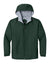 Port Authority JP56 Mens Team Wind & Water Resistant Full Zip Hooded Jacket Hunter Green Flat Front