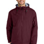 Port Authority Mens Team Wind & Water Resistant Full Zip Hooded Jacket - Maroon