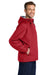 Port Authority JP56 Mens Team Wind & Water Resistant Full Zip Hooded Jacket Red Model Side