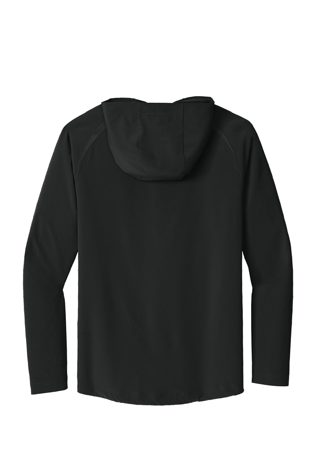 Sport-Tek JST488 Mens Repeat Moisture Wicking 1/4 Zip Hooded Jacket Black Flat Back