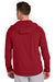 Sport-Tek JST488 Mens Repeat Moisture Wicking 1/4 Zip Hooded Jacket Deep Red Model Back