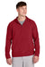 Sport-Tek JST488 Mens Repeat Moisture Wicking 1/4 Zip Hooded Jacket Deep Red Model Front