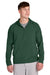 Sport-Tek JST488 Mens Repeat Moisture Wicking 1/4 Zip Hooded Jacket Forest Green Model Front