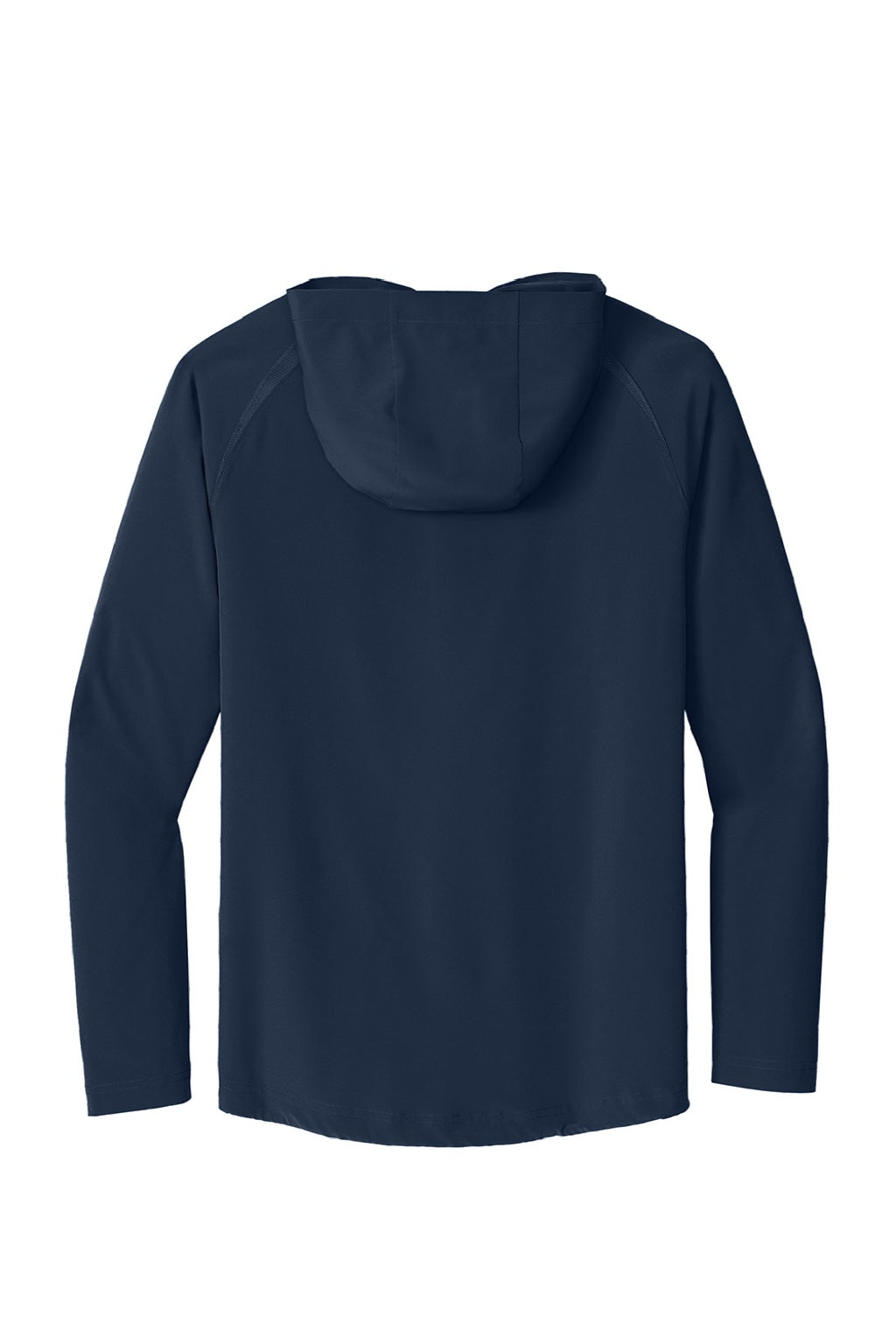 Sport-Tek JST488 Mens Repeat Moisture Wicking 1/4 Zip Hooded Jacket True Navy Blue Flat Back