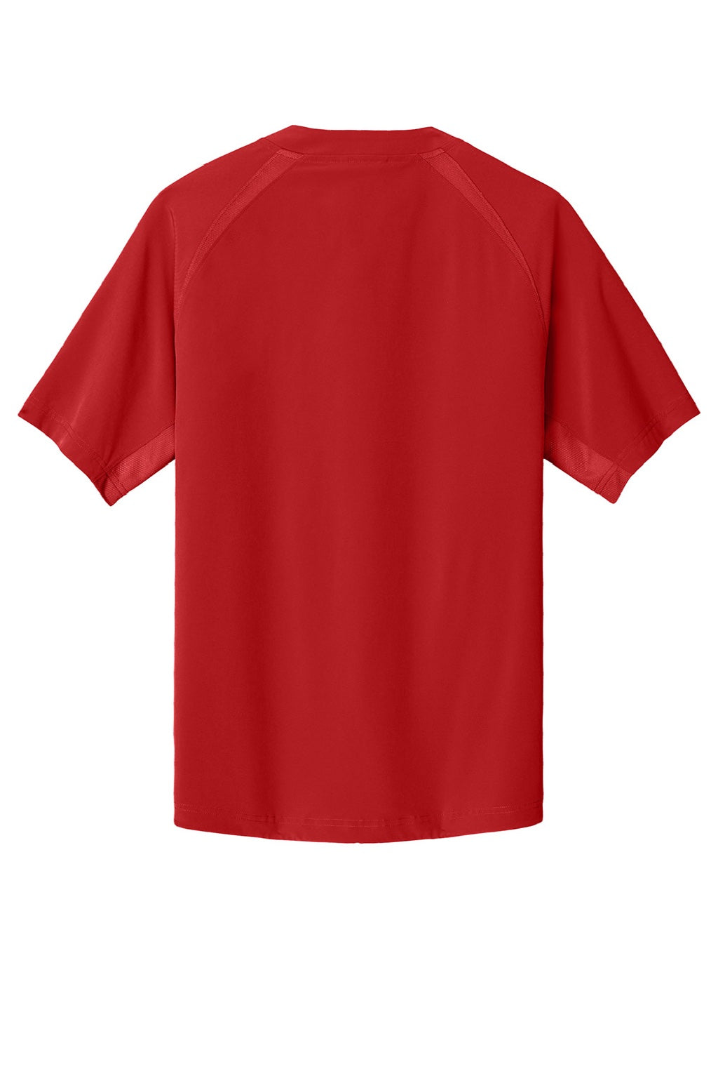 Sport-Tek JST489 Mens Repeat Moisture Wicking 1/4 Zip Short Sleeve Jacket Deep Red Flat Back