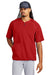 Sport-Tek JST489 Mens Repeat Moisture Wicking 1/4 Zip Short Sleeve Jacket Deep Red Model Front