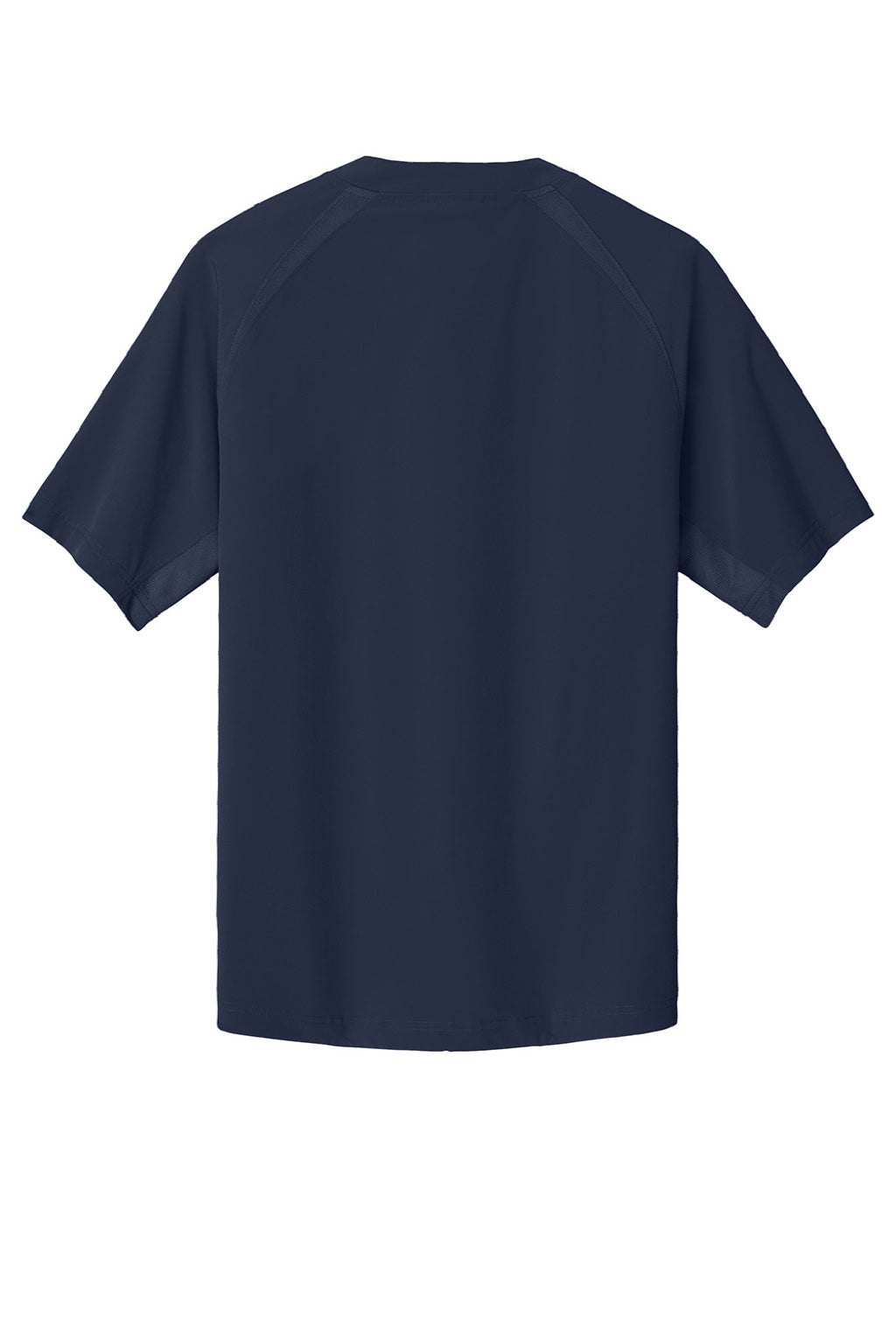 Sport-Tek JST489 Mens Repeat Moisture Wicking 1/4 Zip Short Sleeve Jacket True Navy Blue Flat Back