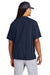 Sport-Tek JST489 Mens Repeat Moisture Wicking 1/4 Zip Short Sleeve Jacket True Navy Blue Model Back