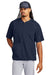 Sport-Tek JST489 Mens Repeat Moisture Wicking 1/4 Zip Short Sleeve Jacket True Navy Blue Model Front