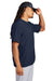 Sport-Tek JST489 Mens Repeat Moisture Wicking 1/4 Zip Short Sleeve Jacket True Navy Blue Model Side