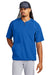 Sport-Tek JST489 Mens Repeat Moisture Wicking 1/4 Zip Short Sleeve Jacket True Royal Blue Model Front