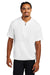 Sport-Tek JST489 Mens Repeat Moisture Wicking 1/4 Zip Short Sleeve Jacket White Model Front