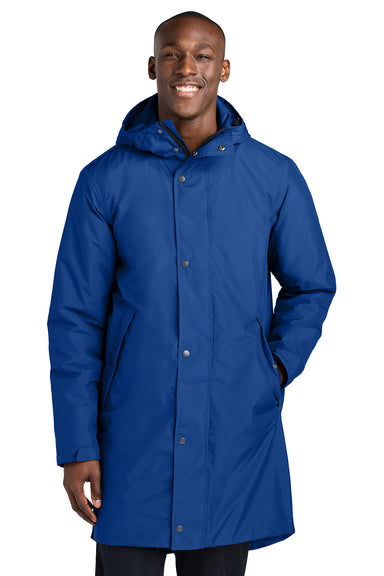 Sport-Tek JST55 Mens Waterproof Insulated Sideline Full Zip Hooded Parka True Royal Blue Model Front