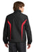 Sport-Tek JST60 Mens Water Resistant Full Zip Jacket Black/True Red Model Back